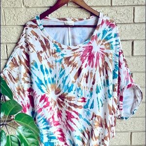 143 Story By The Line Up Boutique Tunic Shirt Blouse Tie Dye Size Medium Womens